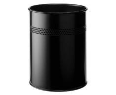 Durable 3300-01 - Papelera metalizado 15L-1, color negro
