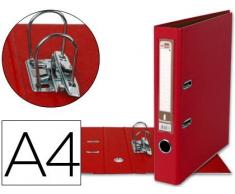 ARCHIVADOR DE PALANCA LIDERPAPEL A4 DOCUMENTA FORRADO PVC CON RADO LOMO 52MM ROJO COMPRESOR METALICO