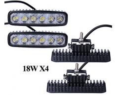 Leetop 4X 18W 6-LEDs Inundación Haz Foco Luz de Trabajo Offroad Coche Camión Tractor Barco ATV SUV 4WD 12V 24V