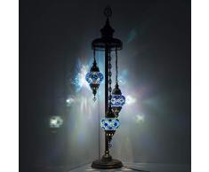Lámpara de pie de cristal estilo tiffany estilo turco marroquí oriental bohemio estilo tiffany mosaico de colores