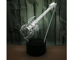 Estilo De Guitarra 3D Stereosp Lámpara Colorida Táctil Led Acrílico Visual Atmósfera Luces Decorativas