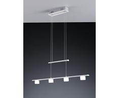 Trio Serie 8744 - Lámpara colgante SMD LED, cromo, Osram, altura regulable, 4 x 4,5 W, 4 x 400 lm, 3000 K, color blanco