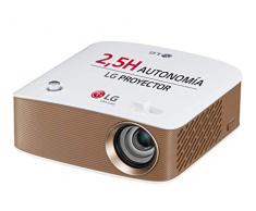 LG Cinebeam Ph150G - Proyector con Batería Integrada hasta 100, Autonomía 2.5 Horas, Fuente Led, 130 Lúmenes, 1280 X 720, Color Blanco y Dorado
