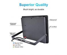 Yuanline Led Foco Proyector Led Para Exterior, 100W IP67 Foco LED, 10000LM Luces de seguridad súper brillantes, 6000-6500K Proyectores blancos fríos para jardín, garaje, sótano (Blanco frío, 100w)