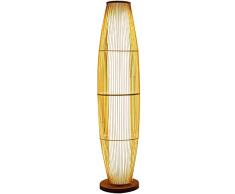 Lámpara de pie Bamboo Wicker Rattan Shade Jarrón Forma Lámparas de pie Accesorio Rústico Asiático Arte nórdico japonés Luminaria Luminaria Lámparas de pie H130cm (Color: Bambú, Tamaño: 30 * 130cm)