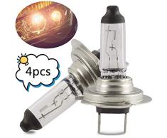 INTVN 4 Piezas H7 Bombillas para Faros Delanteros Halógenas Auto Car Faros Cristal de Cuarzo Lámpara para Automóvil de 12 V 55W Delantero del Coche Lámparas