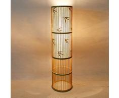 Lámpara de pie Japonesa Zen Southeast asiática, lámpara de pie para salón, Madera Maciza, Hotel Inn bambú, lámpara LED de pie 0716LDD