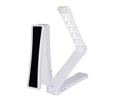 Lámpara de escritorio solar LED, LUCKY OLEAN Luz de viaje plegable portátil,USB recargable, regulable sin electrodos, control táctil,estudio, lámpara de cabecera