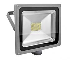Leetop 80W luz blanca cálida LED inducción PIR de movimiento por infrarrojos Body Sensor luces de inundación lámpara, IP65 resistente al agua Jardín Seguridad LED Foco