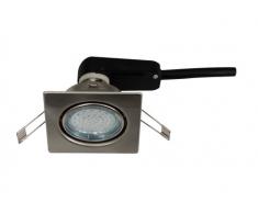 Trango 6 conjunto Luz empotrada LED TG6729-062SB cuadrado, níquel mate, 6x 3 vatios Gu10 LED iluminante 3000K blanco cálido, luces empotradas, focos de techo, lugares empotrados, luz de techo