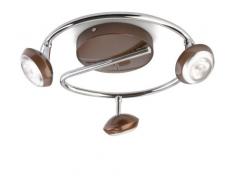 Philips myLiving Sepia - Barra de focos, LED, 3 luces, IP20, luz blanca cálida, 15000 h, color marrón