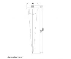 parlat Estaca de jardín de plástico Negro para lámparas, 2 UDS