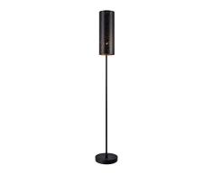 [lux.pro] Lámpara de pie moderna con pantalla negra y pie de metal - interruptor de pie - diseño industrial - decorativa