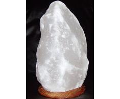 Himalaya BLANCO Lámpara forma cristal de sal Roca ¡¡¡OBJETO ÚNICO!!!