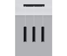 sollux Lighting Lagos 3 – Lámpara de techo, acero, color negro