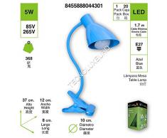 LAMPARA DE MESA DE LA MANGUERA EL MODELO PINZA COLOR AZUL Solo se puede utilizar bombilla LED 5w.