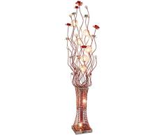 Lámparas de pie Iluminación de interior Lámparas Lámpara de pie de aluminio con flores de colores, lámpara de pie de bambú for sala de estar Dormitorio Lámpara de noche Lámpara de pie de ahorro de ene