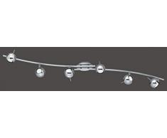 Trio Serie 8180 - Barra de foco para interior con 6 luces, GU10, LED, cromo, 280 lm, color negro
