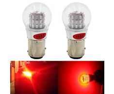 Paquete de 2 - 1157 BAY15D 1016 1034 7528 2057 2357 Luz LED Rojo Extremadamente Brillante, No Polarizada 12V-DC AMAZENAR 3014 39 SMD Bombilla Luces de Estacionamiento luces Traseras Luz de Freno