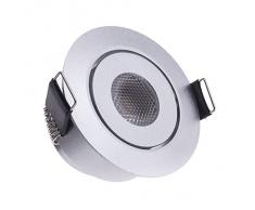 Luz LED empotrada plana Sensati pequeños en plano luz Spot orientable, intensidad regulable, 210 lm, incluye controlador, carcasa de color plateado, luz blanca frÃa T096 1 CW S