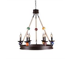 VISTANIA Industrial Vintage araña Isla luz Edison Metal lámpara Colgante luminaria con Pantalla de Cristal Claro decoración de Bola de Billar Especial