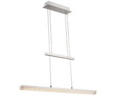Lámpara de techo colgante de níquel mate, de acrílico satinado, de altura regulable, dimensiones: 800 x 80 x 1500, incluido 1 x LED 16 W 26 V, 1060 lm, 3000 K