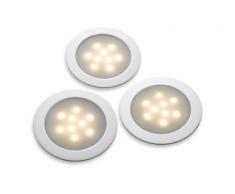 Firstlight Slimline - Juego de 6 focos empotrables para suelo (9 LED, 0,5 W, Ip65, acero inoxidable), color blanco