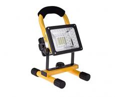 Lámpara de Trabajo Recargable,DINOWIN 30W Impermeable IP65 Foco LED Proyector Iluminacion Exterior del Jardín al Aire Libre Patio Terraza Pescado,Camping Luz Protector Portátil luz blanca