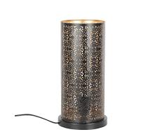 albena shop 71-6335 Lakia lámpara de mesa oriental ø 15 x 30,5 cm cilindro metal negro/oro interior