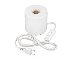 ledscom.de Lámpara de Mesa Tipo con E27 portalámpara Porcelana Redondo Blanca