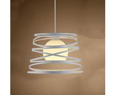 Creativo Lámpara de Techo Moderno Lámpara Colgante Metal Forma de Primavera para Comedor Restaurante Sala de estar Dormitorio (Blanco)