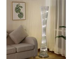 smzzz Iluminación Colgante LáMpara de Pie Lámpara de Pie Led, Moderna de Plata Brillante y Metal Cromado Pulido Tarea de Lectura Ajustable/Escritorio/Lámpara de Pie Artesanal
