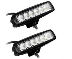 Leetop 2PCs 18W LED Lampara Coche Foco Reflector Luz de Trabajo Iluminacion de Coche Trabajo de luz Foco Reflector Lámpara Inundación Jeep Bar Cabañas y Barco SUV Truck Vehículos Todo Terreno