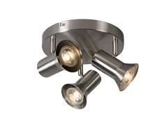QAZQA Moderno Plafón acero redondo orientable 3-luces- KARIN 3 Metálica Redonda Adecuado para LED Max. 3 x 35 Watt