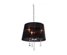 Firstlight - Lámpara de techo (pantalla de organza, 3 bombillas E14 de 40 W), diseño con lágrimas de cristal, color cromado y negro