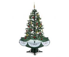 oneConcept Everwhite Árbol de Navidad con sistema de nevado (Caída de nieve ajustable, 180cm altura, iluminación LED, música configurable, 30 adornos, pino navideño verde)