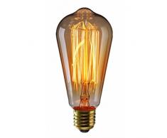 LEDMOMO Vintage Edison Bulbs, 60 W E27 Tungsten Filament Bulbs para iluminación colgante, apliques de pared, ventilador de techo y lámparas, paquete de 3
