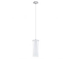 Eglo PINTO E27 60W Cromo iluminación de techo - Lámpara (Salón, Cromo, IP20, Cepillado, Vidrio, Acero, I)