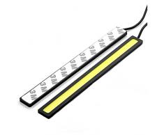 SODIAL(R)(R) 1 Par de 6W 6000K Impermeable Xenon Blanco Delgado Cob DRL LED Luz Lampara de Diurna para Coche(Negro, Amarillo)