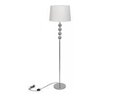 vidaXL Lámpara de Pie con Pantalla de Tela Blanca y Soporte de Metal Luz Suelo
