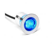 10x LED empotrada focos / luces empotradas, Ø 30 mm, IP44 - a prueba de salpicaduras, metales (cromo / azul)