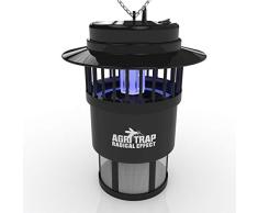 AGRITRAP Saturno Lámpara Antimosquitos Eléctrico Exterior 2000m2 - Antimoscas, Polillas, Avispas, Insectos - Hogar, Oficina, Jardín Lámpara Eléctrica Exterior Mata Moscas