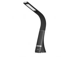 WILIT U2C 7W lámpara de escritorio LED recargable, moderna lámpara de mesa LED similar al cuero, lámparas de escritorio con protección para los ojos, 3 niveles de brillo ajustables, regulador táctil, negro