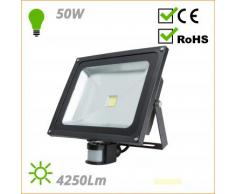 Proyector de LEDs para Exterior con Detector Movimiento 50W 4250Lm 30.000H
