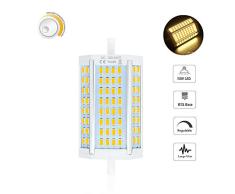 Luxvista Regulable R7s 30W 118mm J118 LED Bombilla, Doble Extremo Reflector Bombilla de intensidad variable con Bajo Consumo, Blanco cálido 3000K, 30W Equivalente a 200W-300W Lámpara Halógena( 1-Pack)