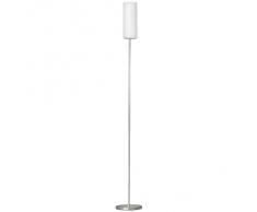 Eglo 85982 Troy 3 - Lámpara de pie (vidrio y acero, bombilla E27 de 100 W no incluida, 153 x 10,5 cm), color nÃquel mate y blanco