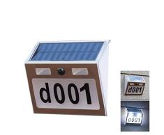 MZSG Número Sensor de Movimiento de número de casa al Aire Libre Luz Solar Luz Placa de Puerta Principal Solar de la Letra de la Puerta número Jardín lámpara de Pared Impermeable