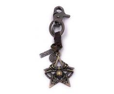 H-Customs Araña en Estrella Colgante Metal Bronce Llavero
