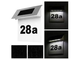 ONEVER Luz Solar Número de Placa de Puerta LED de Acero Inoxidable Números de Puerta de la casa Luz de Placa de Pared al Aire Libre