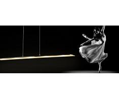 Lámpara colgante LED 8095 - 05B Altura Regulable Lámpara de techo en cromo, acrílico pantalla, longitud 100 cm ancho 7,5 cm, altura 150 cm 3000 K blanco cálido 1200 lúmenes LED